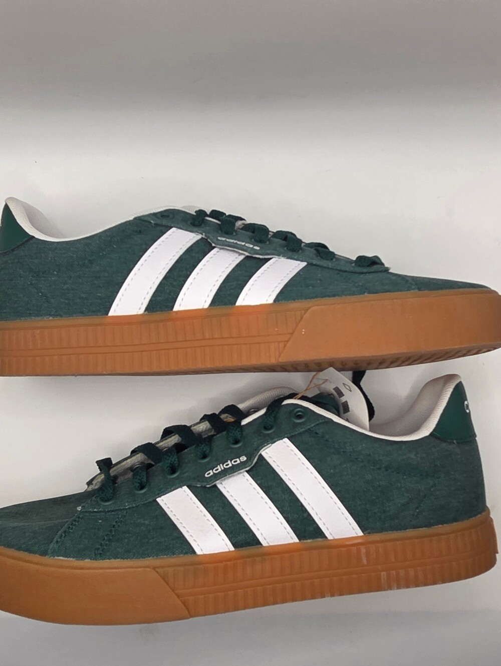 adidas Daily 3.0 Canvas Sneakers with White Stripes and Gum Sole Mens Size 7.5